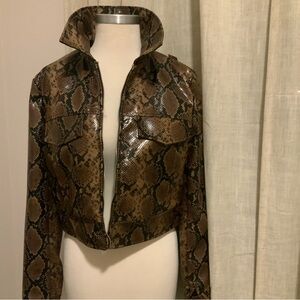 Zara Brown Snake Print Women's Jacket